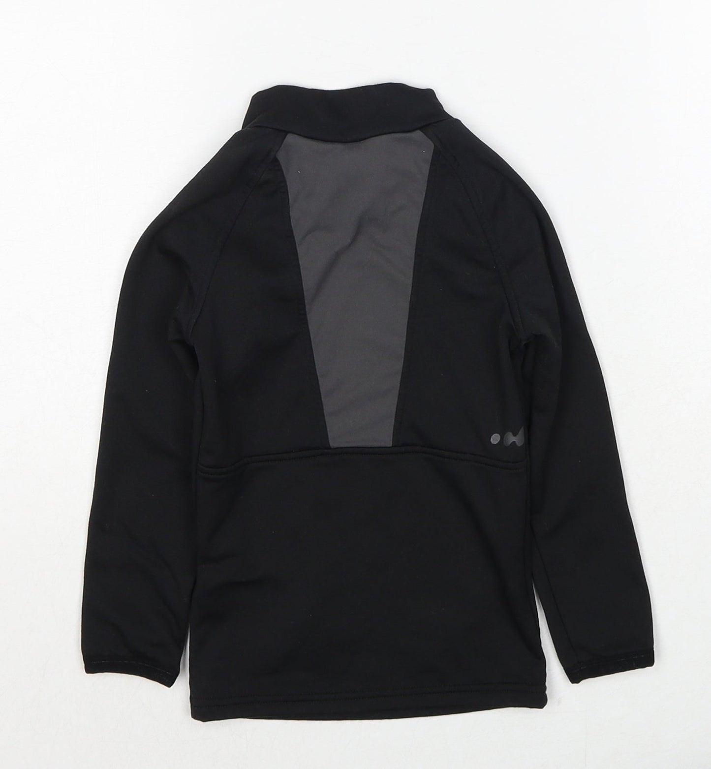 DECATHLON Boys Black Polyester Pullover T-Shirt Size 4 Years Mock Neck Pullover