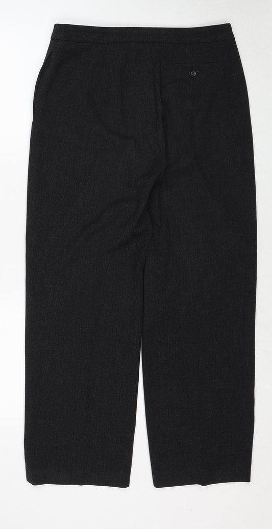 Gerry Weber Womens Black Polyester Trousers Size 12 Regular Zip
