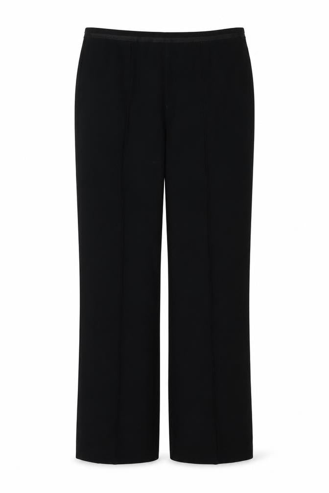 Marks and Spencer Womens Black Polyester Trousers Size 8 Regular Zip
