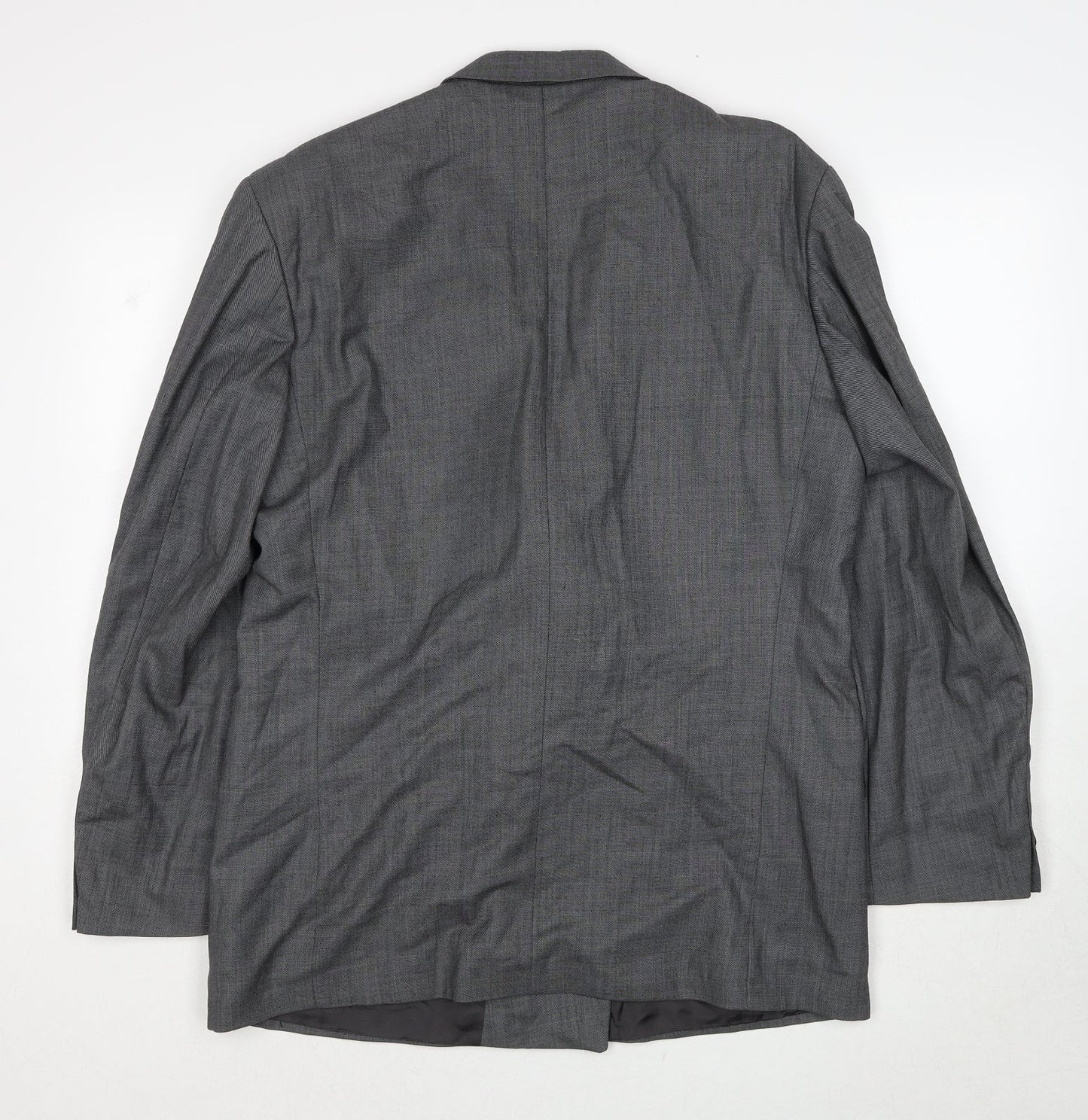 Marco Cappelli Mens Grey Geometric Polyester Jacket Suit Jacket Size 40 Regular