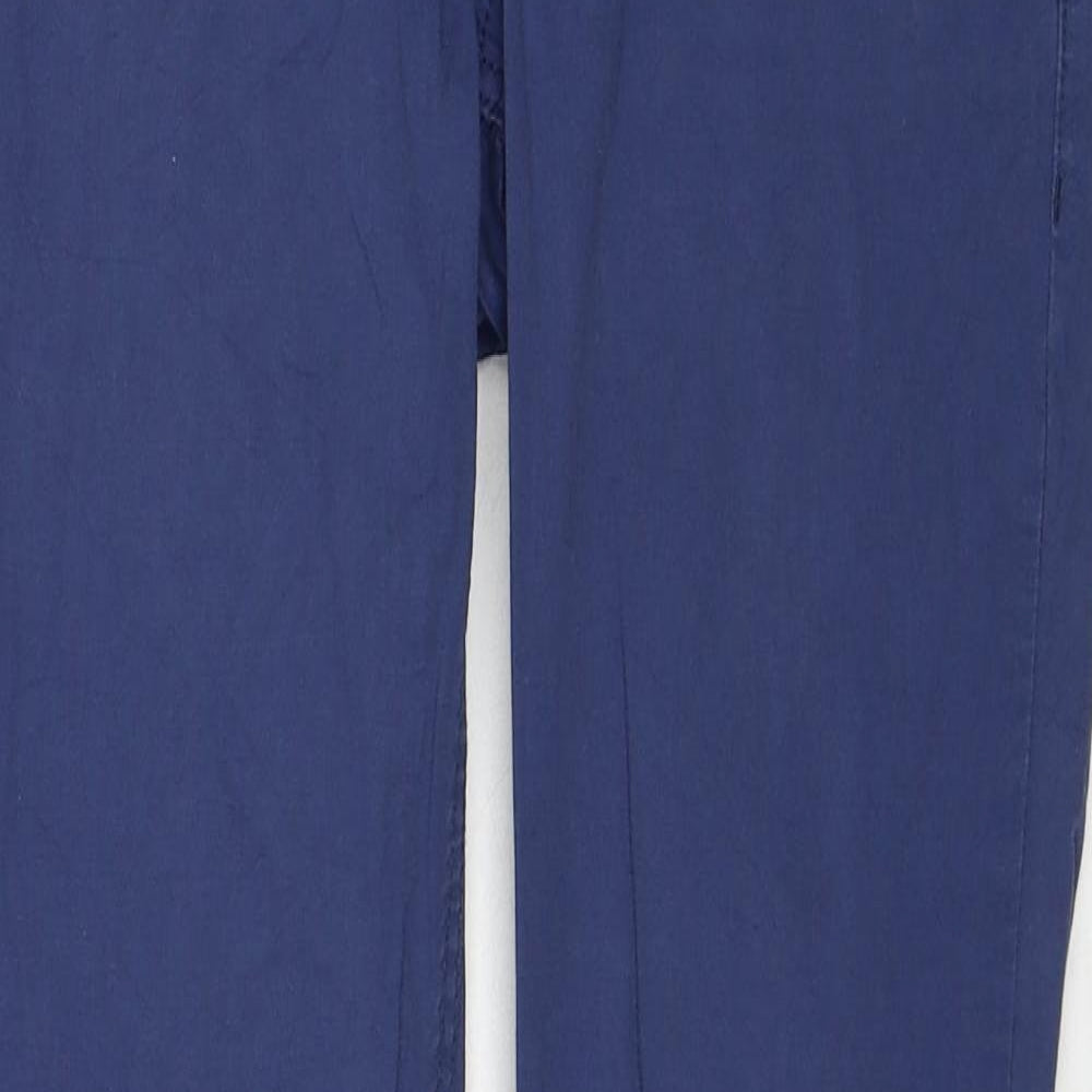 House Womens Blue Cotton Chino Trousers Size S Regular Zip
