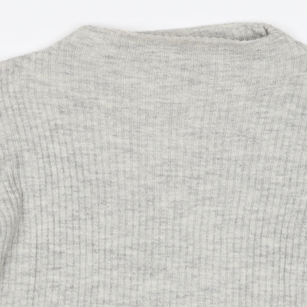 New Look Womens Grey Round Neck Acrylic Pullover Jumper Size M