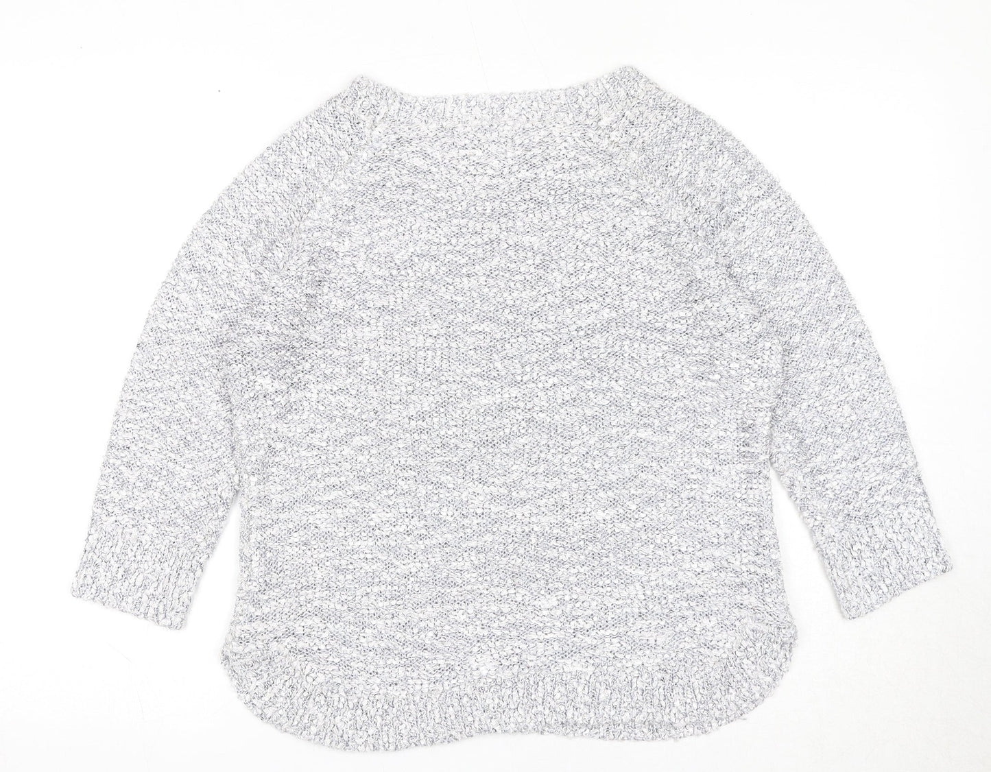 Bonmarché Womens Blue Round Neck Polyester Pullover Jumper Size M