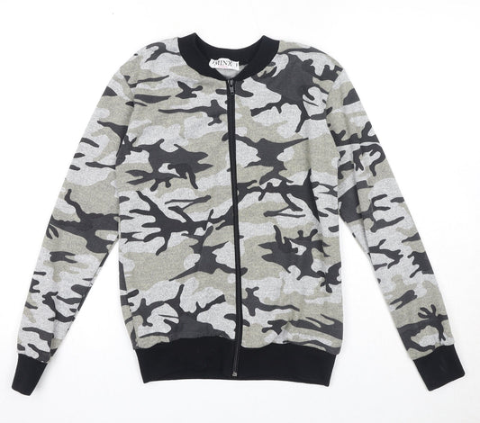 Minx Womens Multicoloured Camouflage Polyester Full Zip Sweatshirt Size S Zip