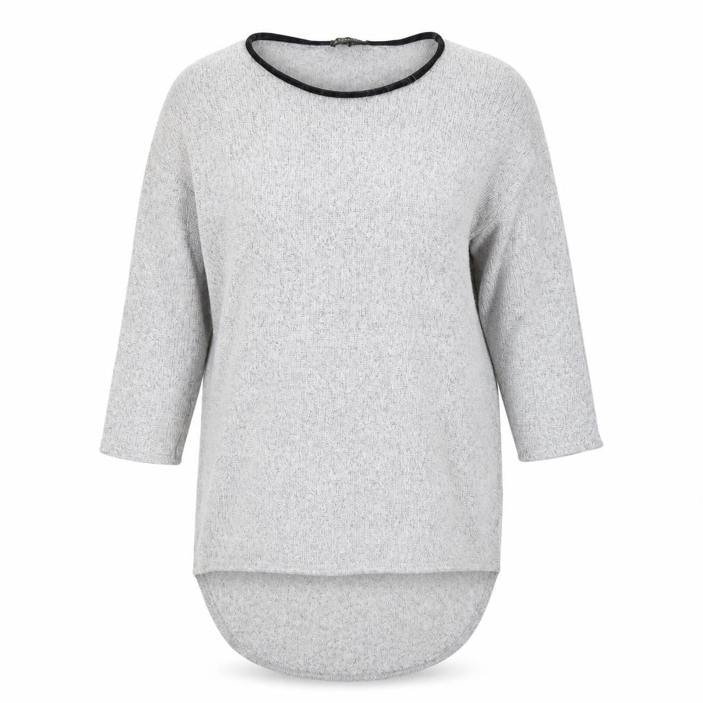 Ayanapa Womens Grey Round Neck Polyester Pullover Jumper Size M
