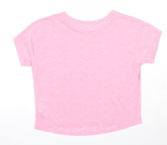 H&M Girls Pink Cotton Pullover T-Shirt Size 13-14 Years Round Neck Pullover - Take Me to the Ocean