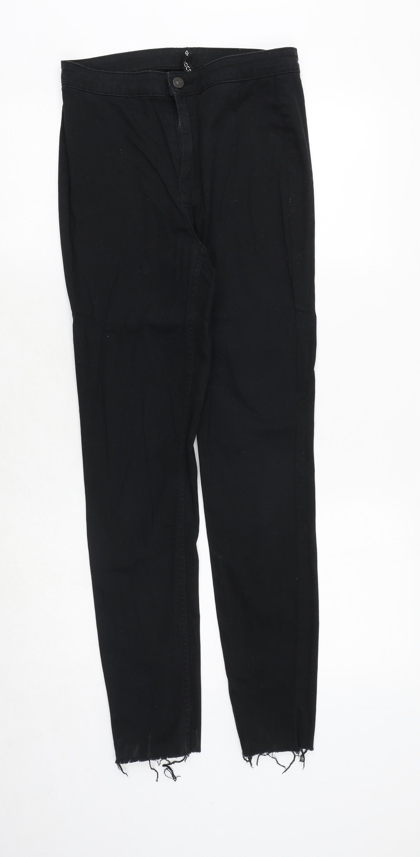 H&M Womens Black Cotton Skinny Jeans Size 10 Regular Zip