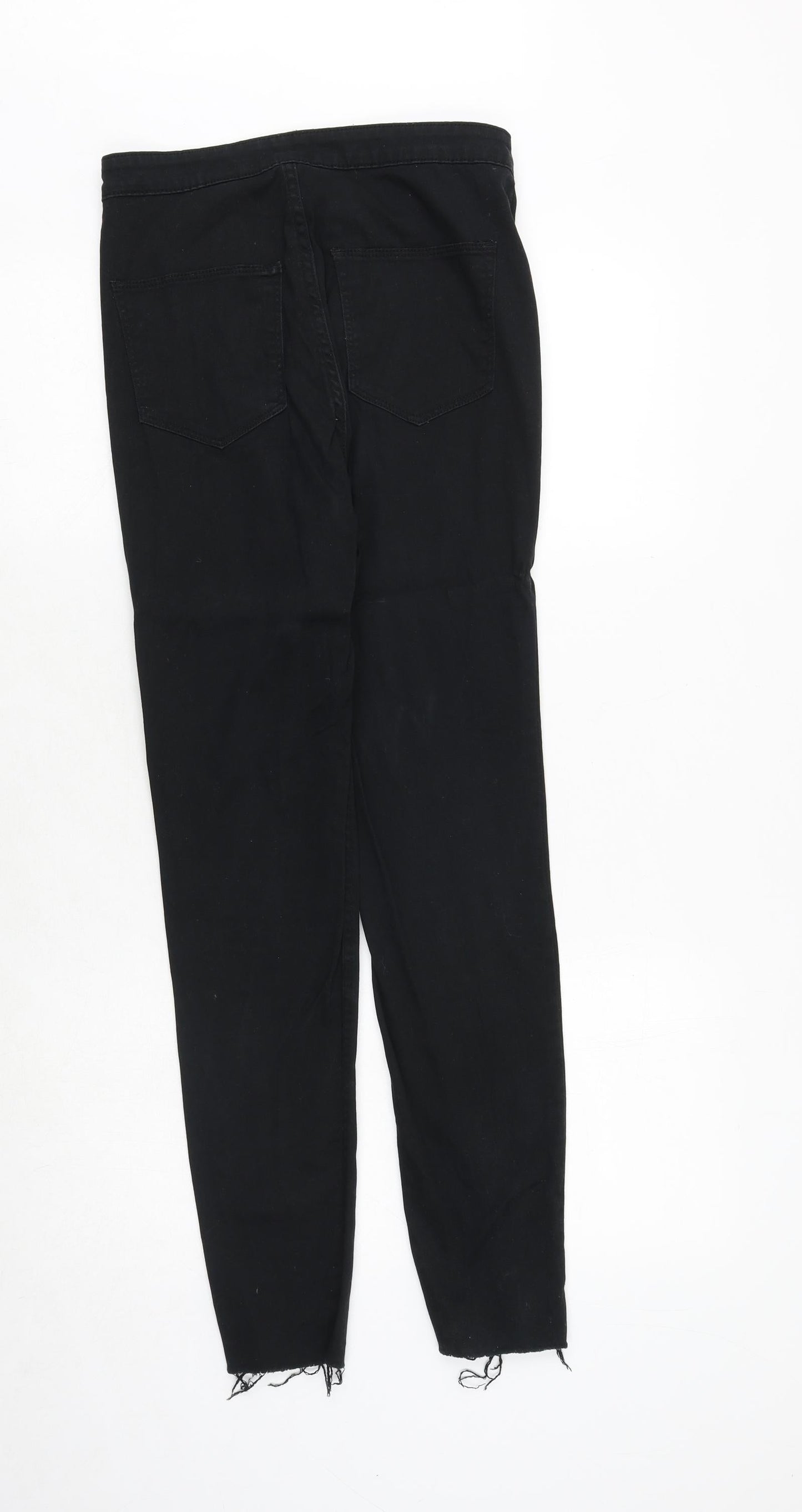 H&M Womens Black Cotton Skinny Jeans Size 10 Regular Zip