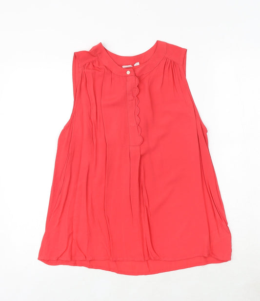 Gap Womens Pink Viscose Basic Tank Size M Round Neck