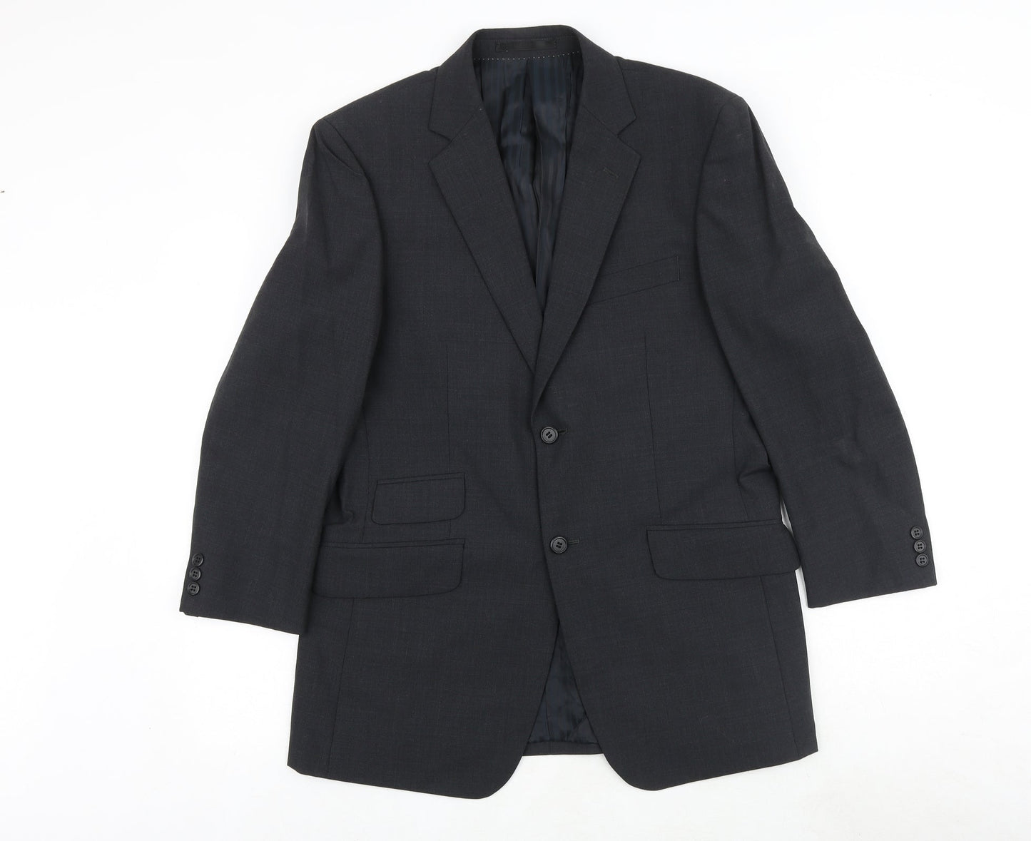 Fellini Mens Grey Polyester Jacket Suit Jacket Size 38 Regular