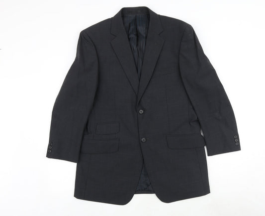 Fellini Mens Grey Polyester Jacket Suit Jacket Size 38 Regular