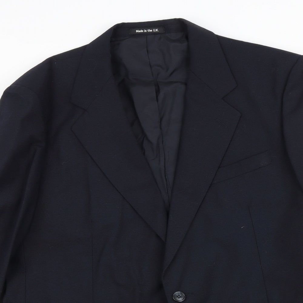 St Michael Mens Blue Polyester Jacket Suit Jacket Size 42 Regular