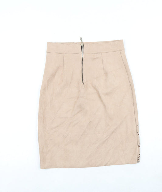 Top Top Top Womens Pink Geometric Polyester A-Line Skirt Size 26 in Zip