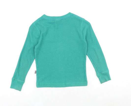 Shaw White Boys Green Cotton Pullover T-Shirt Size XS Round Neck Pullover - Textured Skateboard