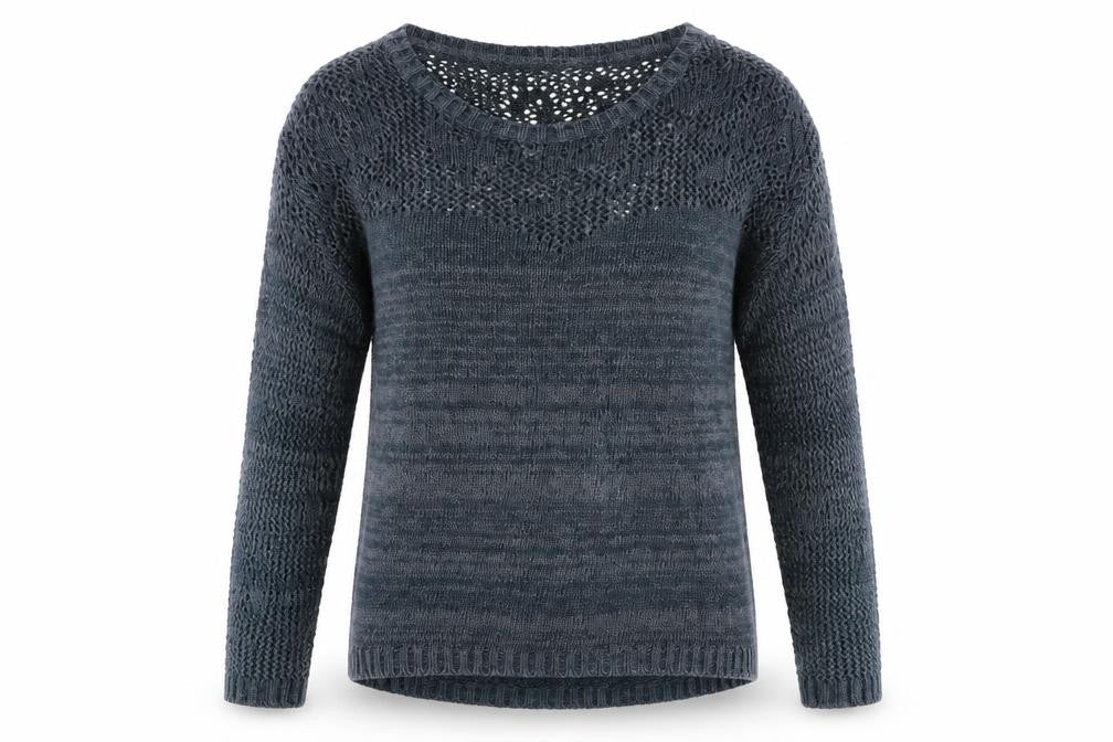 Warehouse Womens Blue Round Neck Polyester Pullover Jumper Size 8