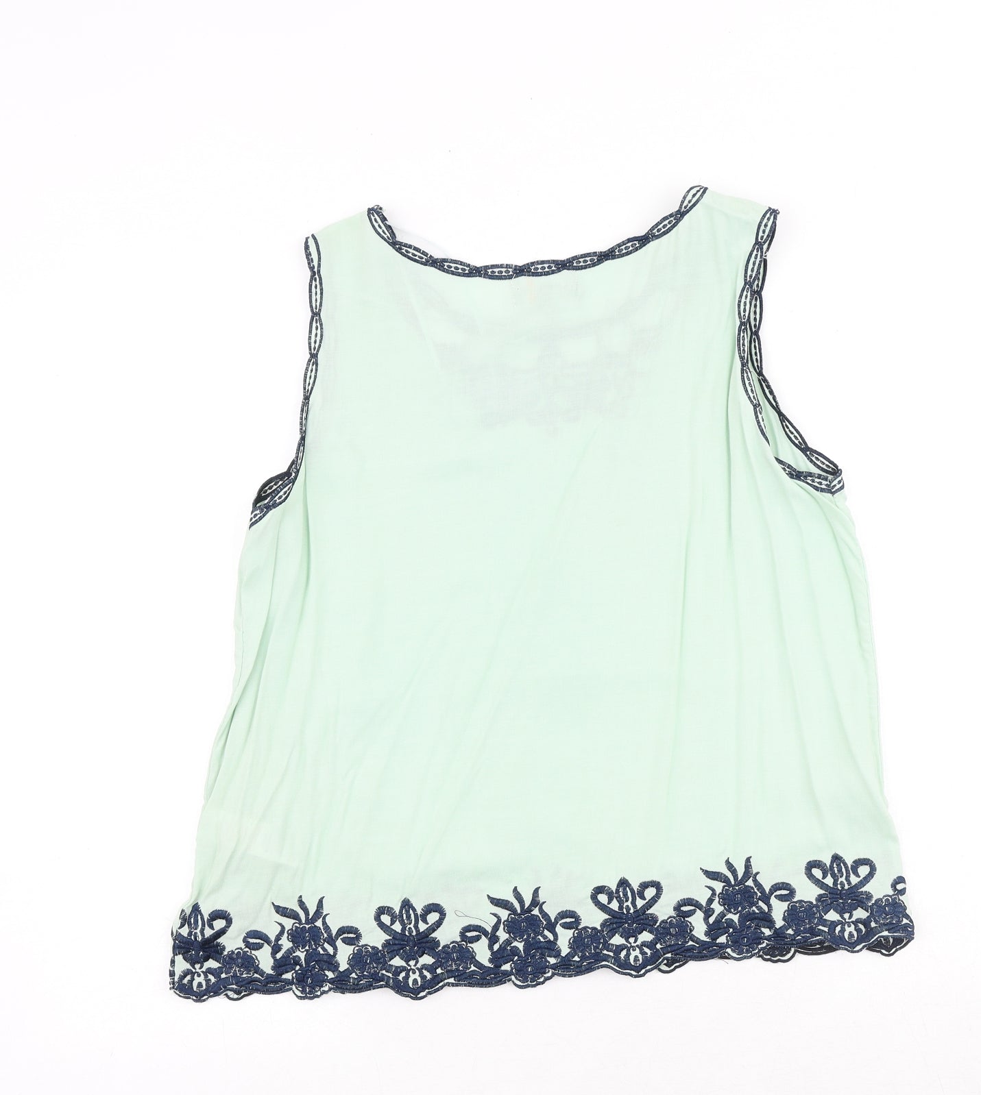 Apricot Womens Green Cotton Basic Tank Size L Round Neck