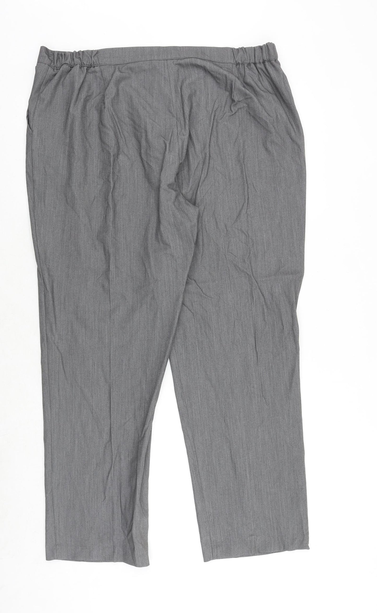 Alexara Womens Grey Polyester Trousers Size 20 Regular Zip