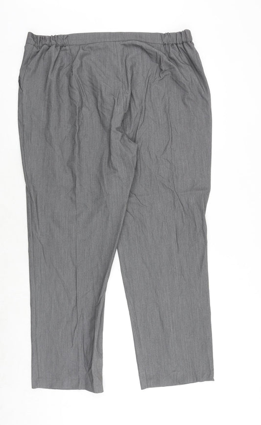 Alexara Womens Grey Polyester Trousers Size 20 Regular Zip