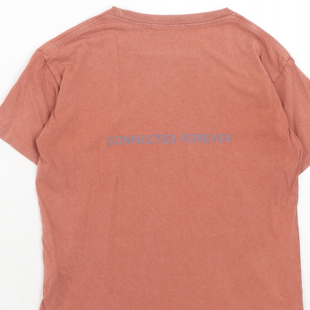 Zara Boys Orange Cotton Pullover T-Shirt Size 8 Years Round Neck Pullover - All Generations