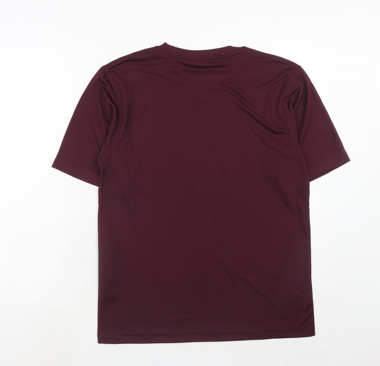 Boronia Mens Red Polyester Pullover T-Shirt Size S Crew Neck Pullover