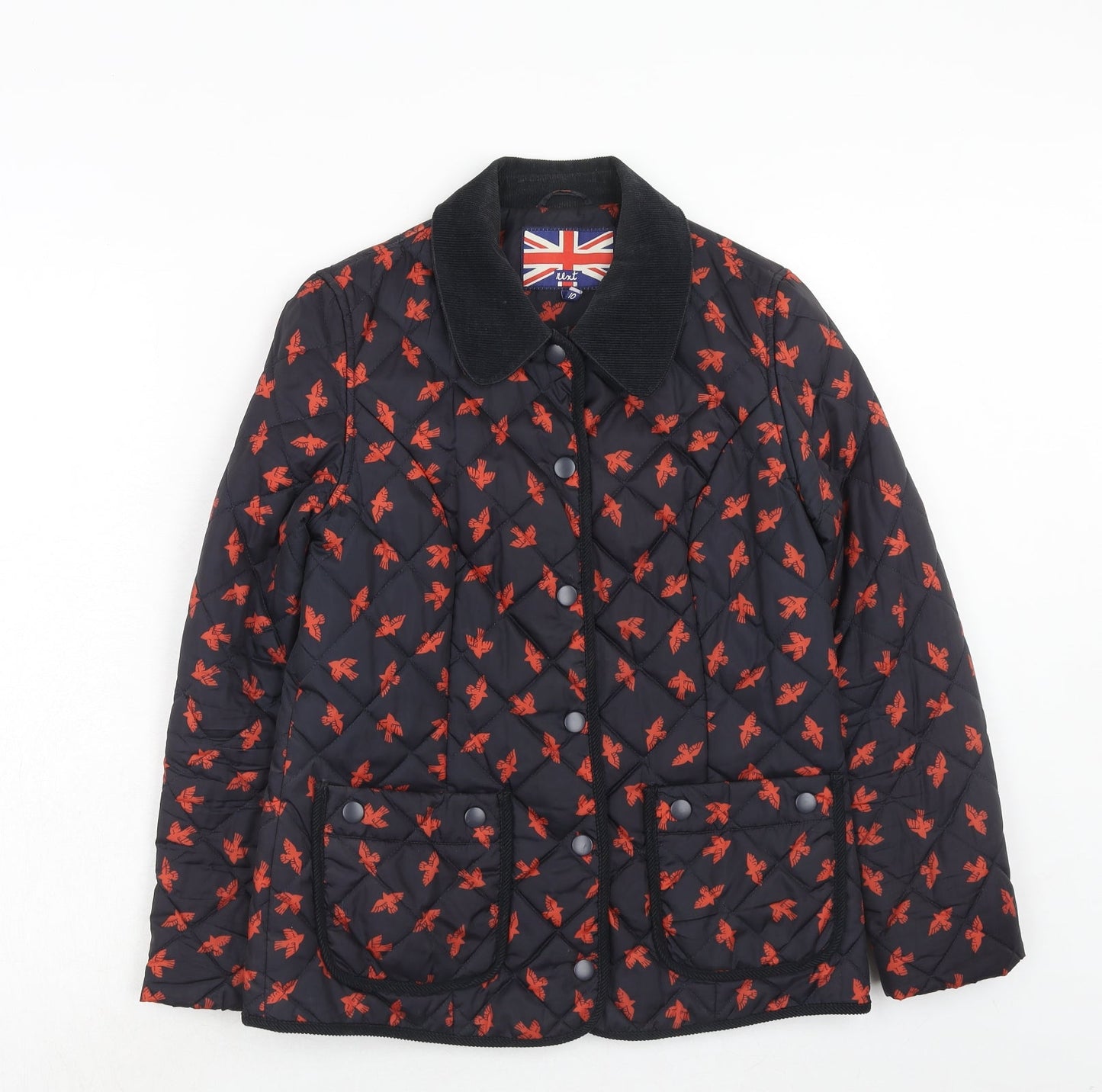 NEXT Womens Black Geometric Jacket Size 10 Button