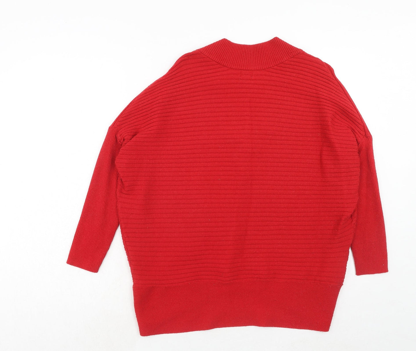 River Island Womens Red V-Neck Viscose Pullover Jumper Size S