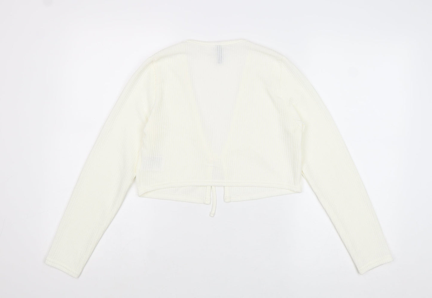 H&M Womens Ivory Polyester Wrap Blouse Size M V-Neck