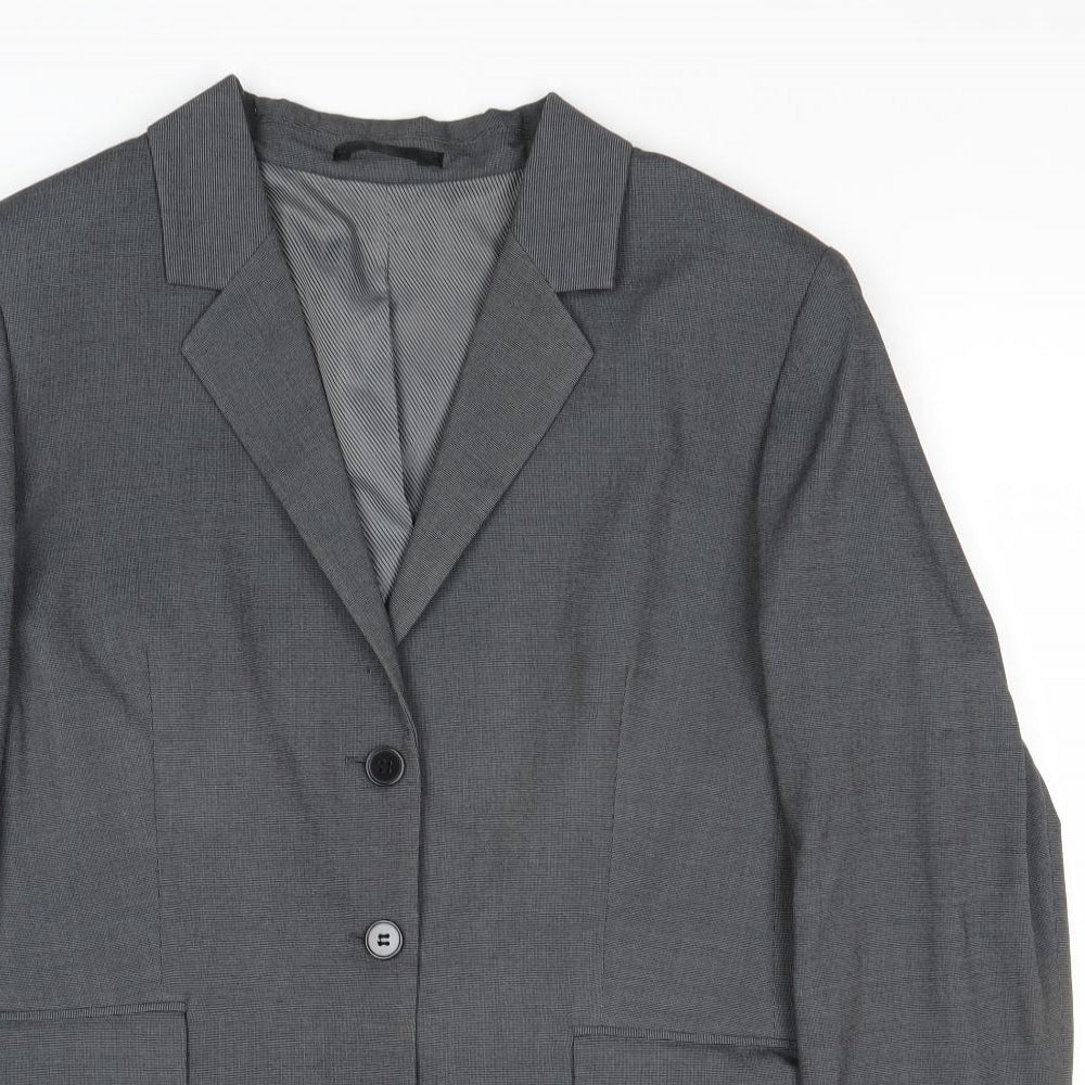 Icona Mens Grey Geometric Polyester Jacket Suit Jacket Size 36 Regular