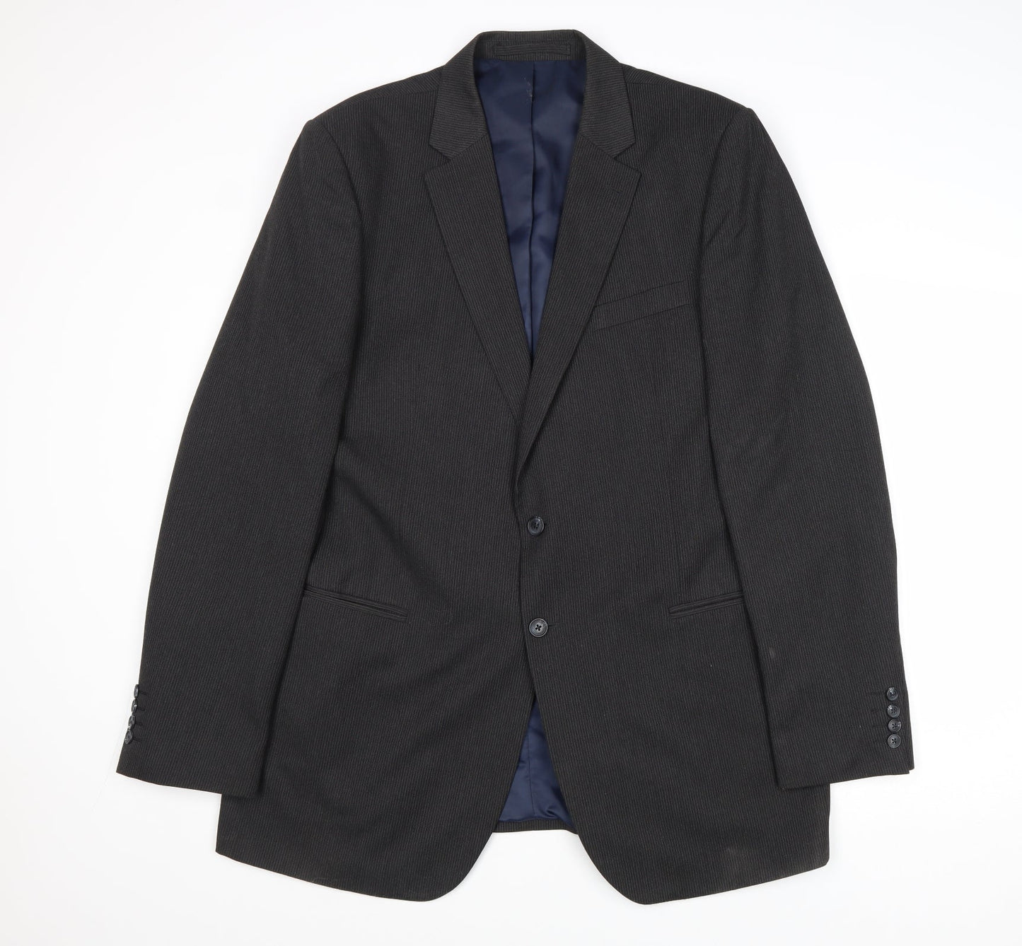 Marks and Spencer Mens Grey Geometric Polyester Jacket Blazer Size 44 Regular