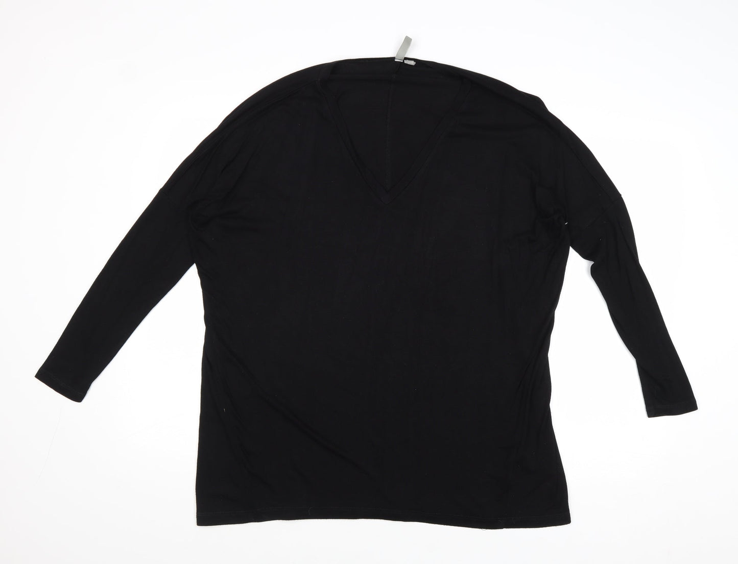 H&M Womens Black Round Neck Viscose Pullover Jumper Size 6