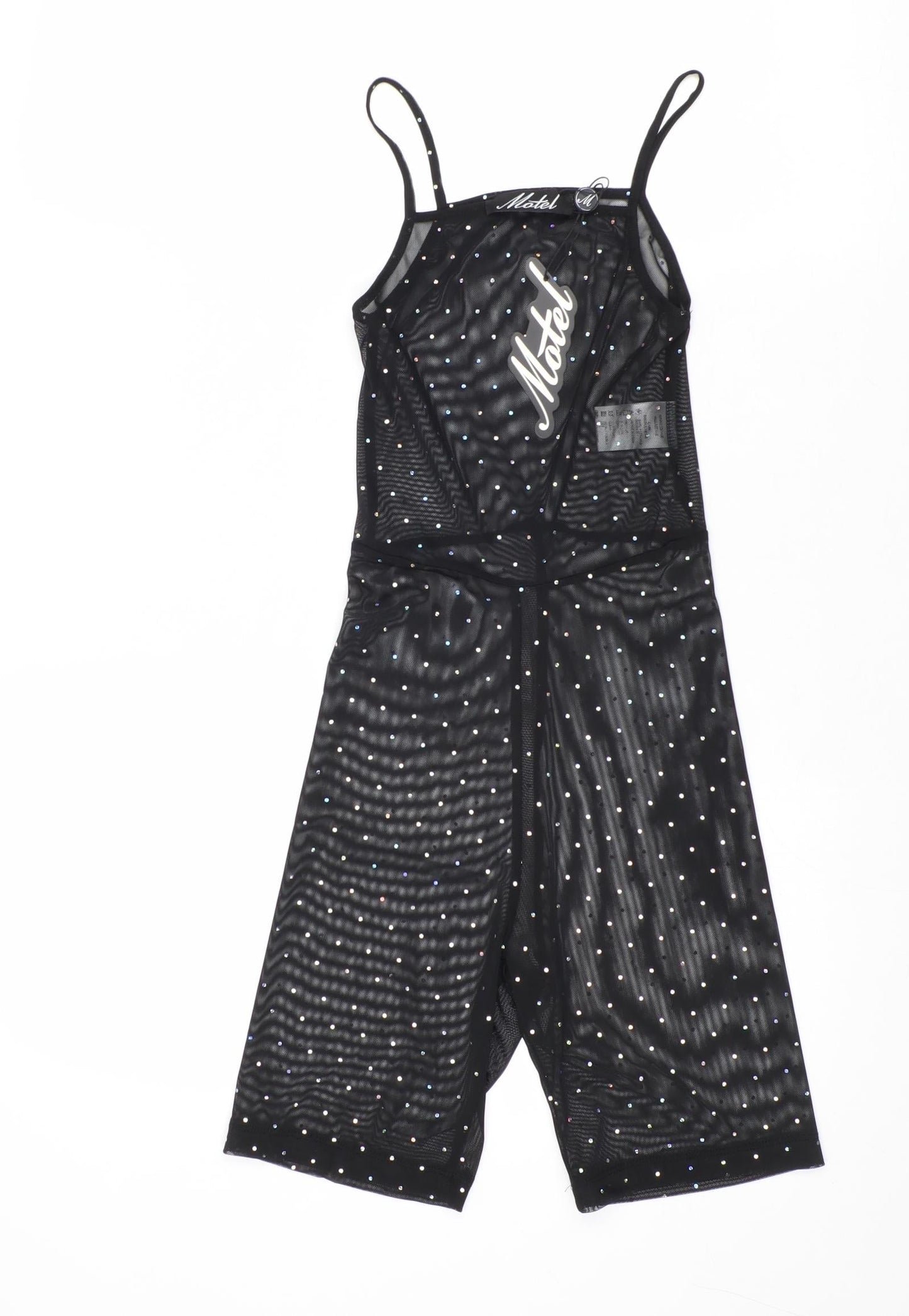 Motel Womens Black Polyester Jumpsuit One-Piece Size XS Pullover