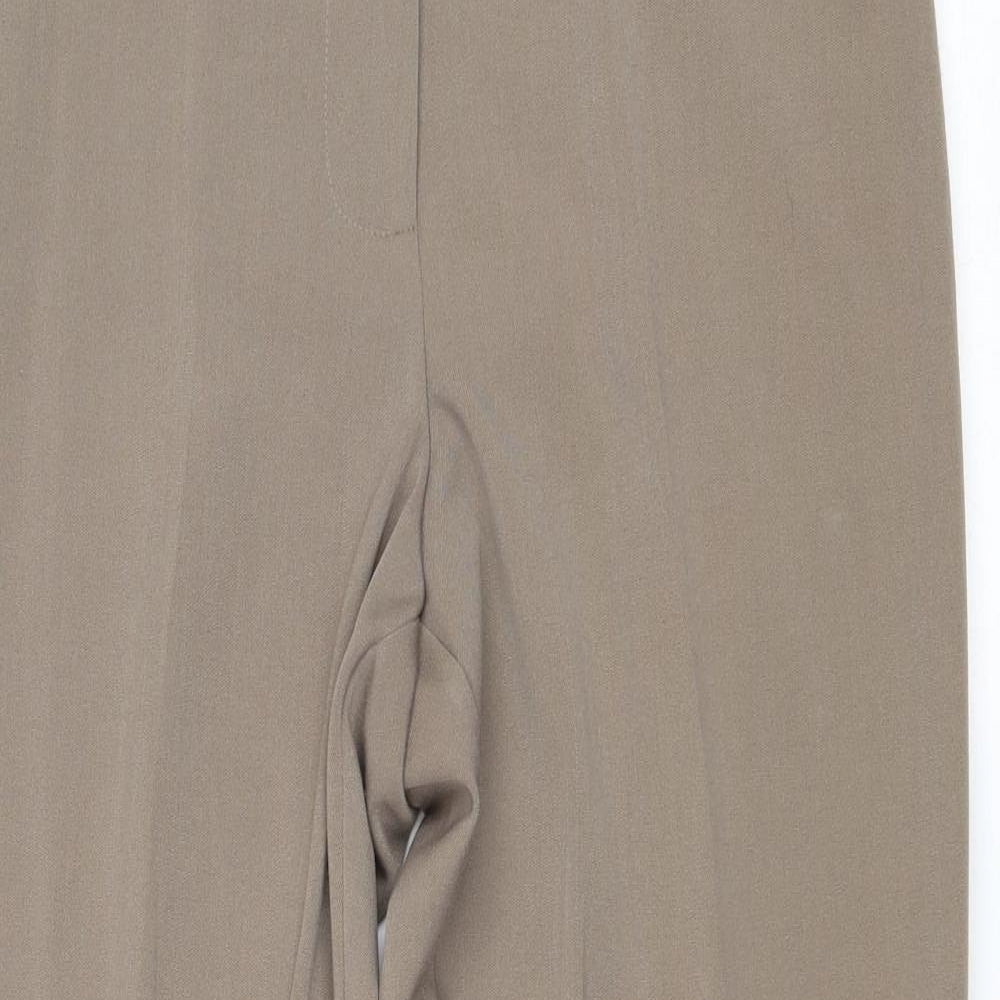 Artigiano Womens Brown Polyester Trousers Size 32 in Regular Zip