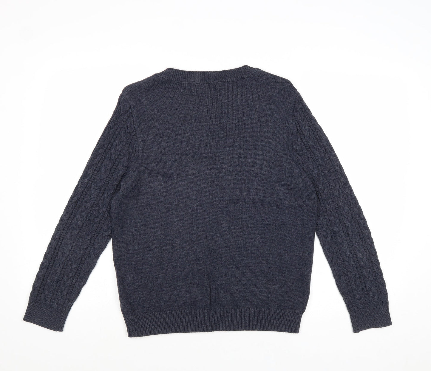 H&M Womens Blue Round Neck Acrylic Pullover Jumper Size L