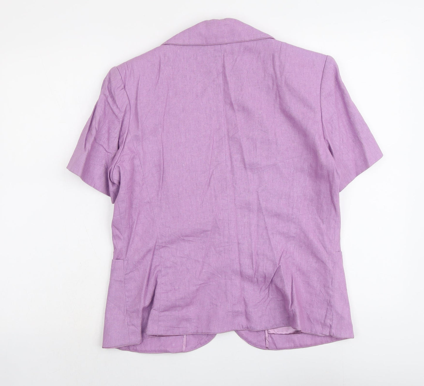 Anna Rose Womens Purple Linen Jacket Blazer Size 12