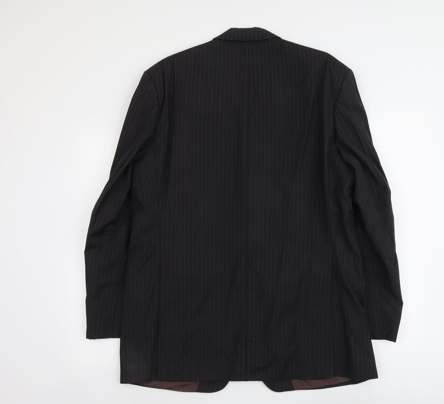 Reda Mens Blue Striped Wool Jacket Suit Jacket Size L Regular
