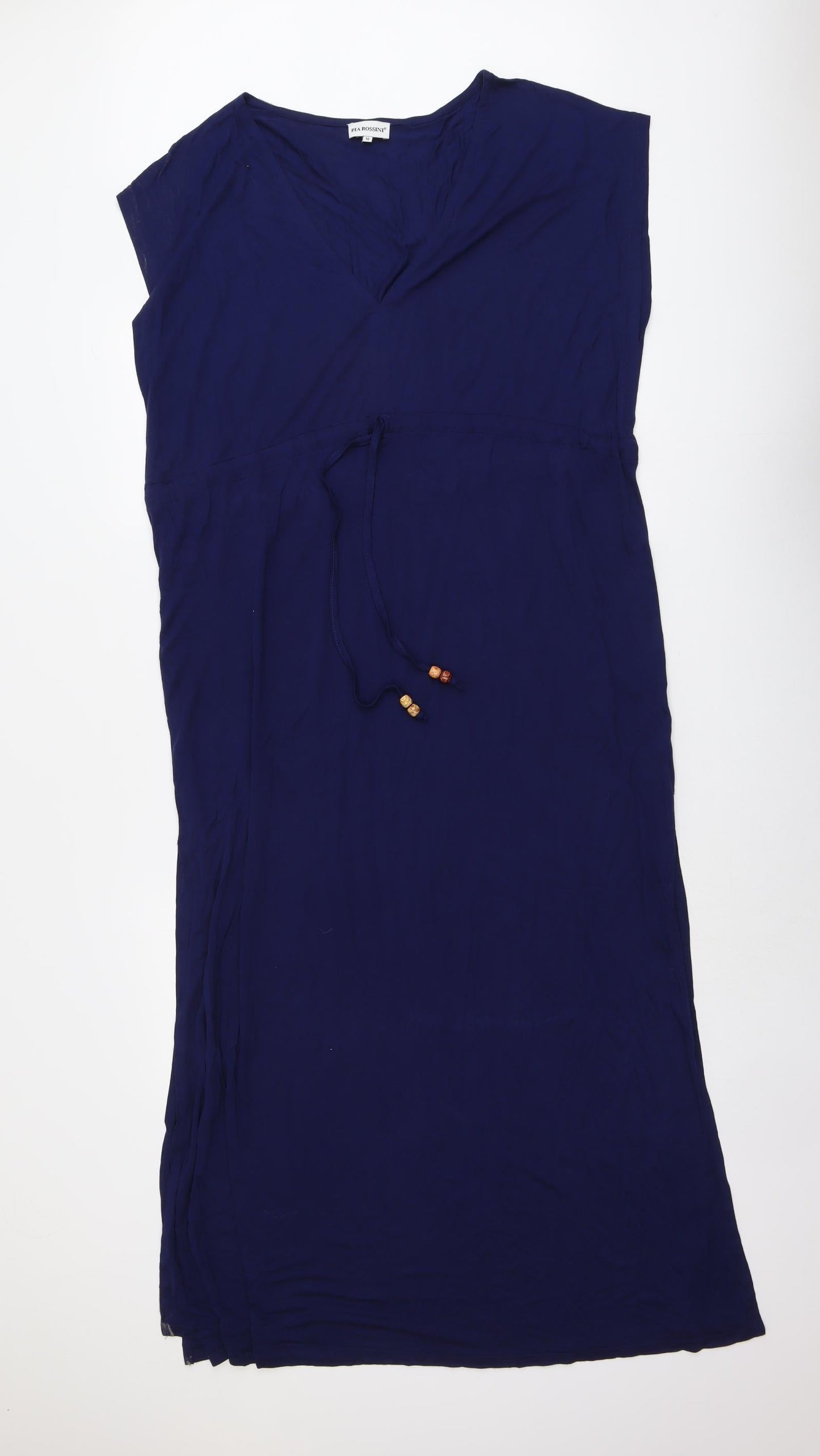 Pia Rossi Womens Blue Viscose Maxi Size M V-Neck Pullover