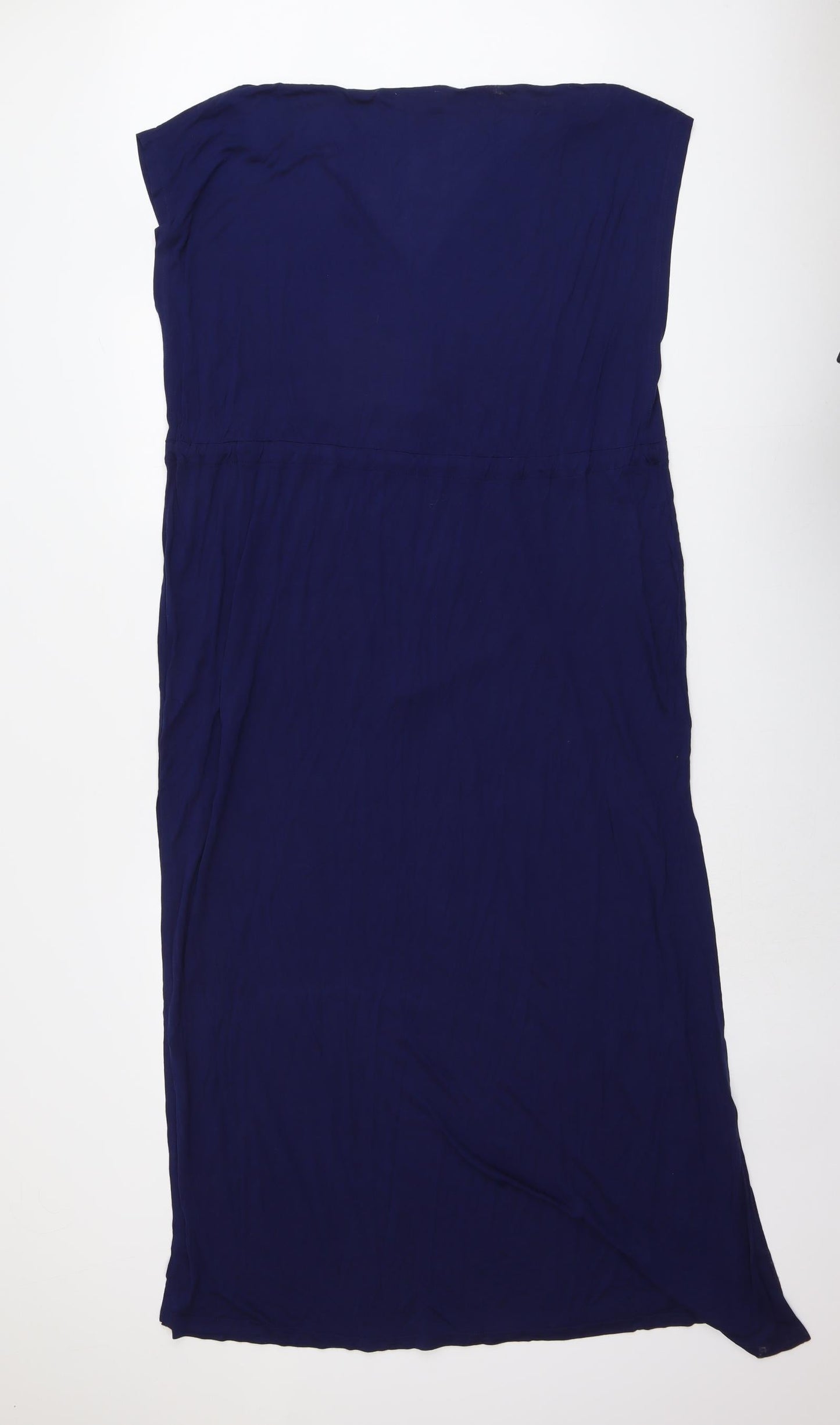 Pia Rossi Womens Blue Viscose Maxi Size M V-Neck Pullover
