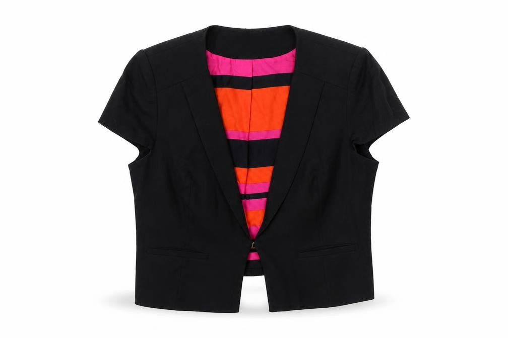 Marks and Spencer Womens Black Linen Jacket Blazer Size 12