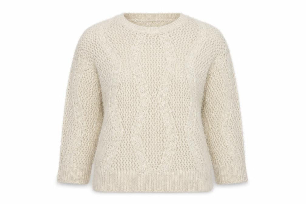 Marks and Spencer Womens Beige Round Neck Polyamide Pullover Jumper Size 16
