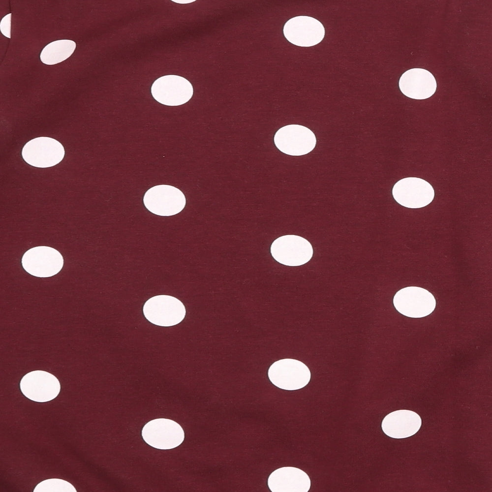 Disney Womens Red Polka Dot Polyester Pullover Sweatshirt Size 6 Pullover - Minnie Mouse Size 6-8