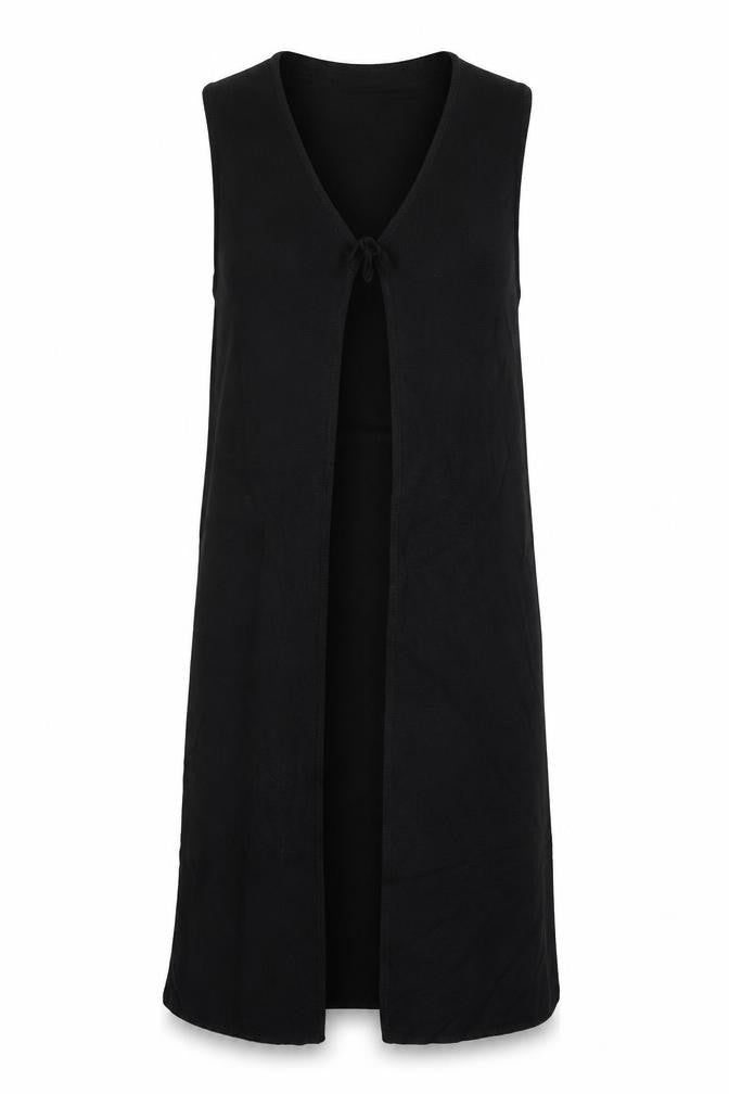 St Michael Girls Black V-Neck Wool Cardigan Jumper Size 11-12 Years Tie