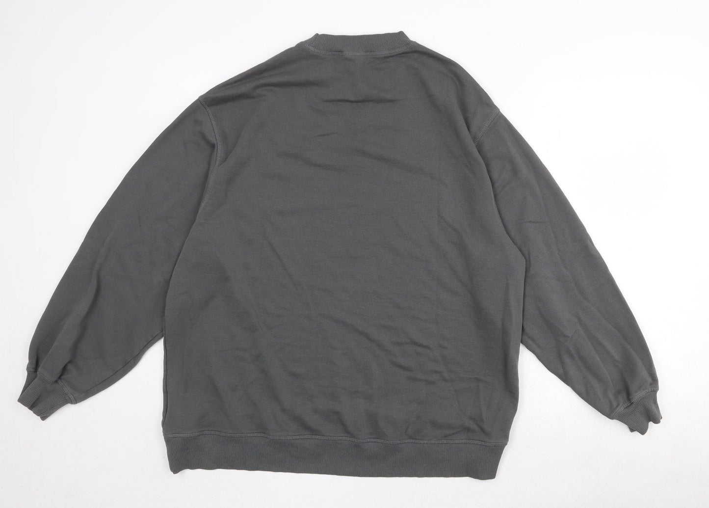 Divided by H&M Womens Green Round Neck Cotton Pullover Jumper Size M