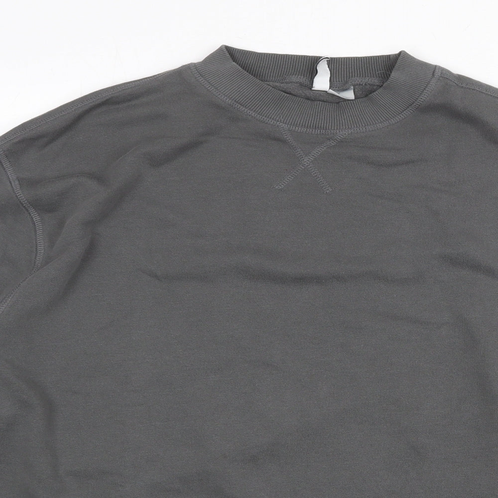 Divided by H&M Womens Green Round Neck Cotton Pullover Jumper Size M