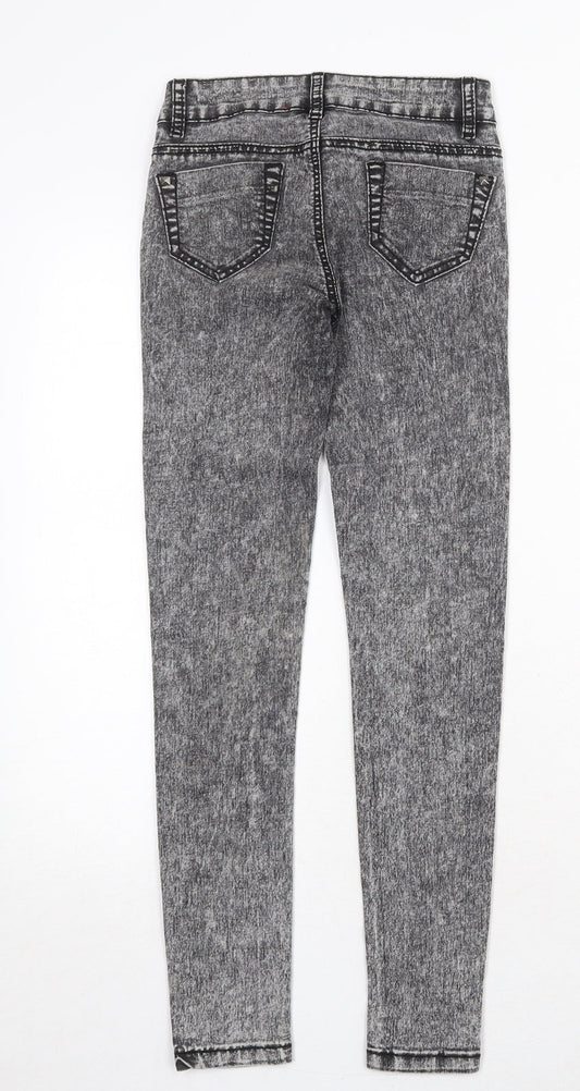 Sophie Girls Grey Cotton Skinny Jeans Size 10-11 Years Regular Zip