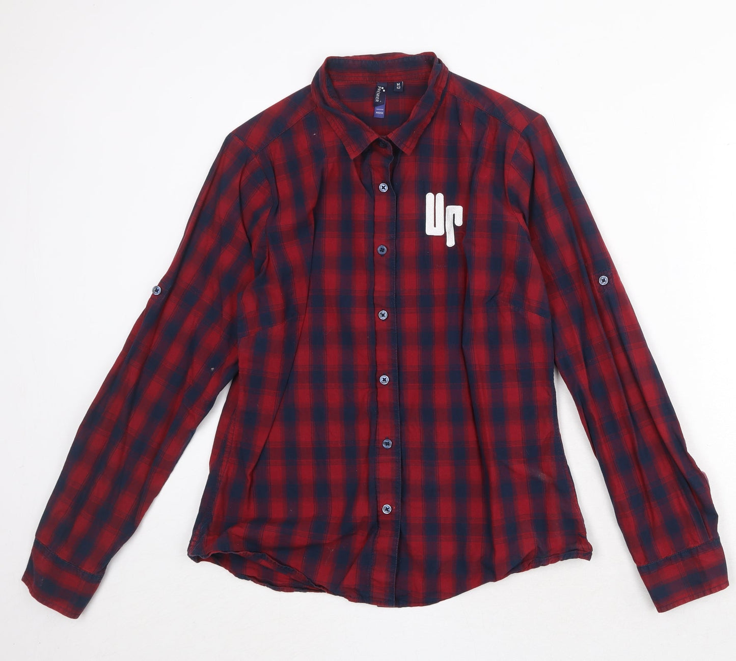 Premier Boys Red Polka Dot 100% Cotton Pullover Button-Up Size M Collared Button