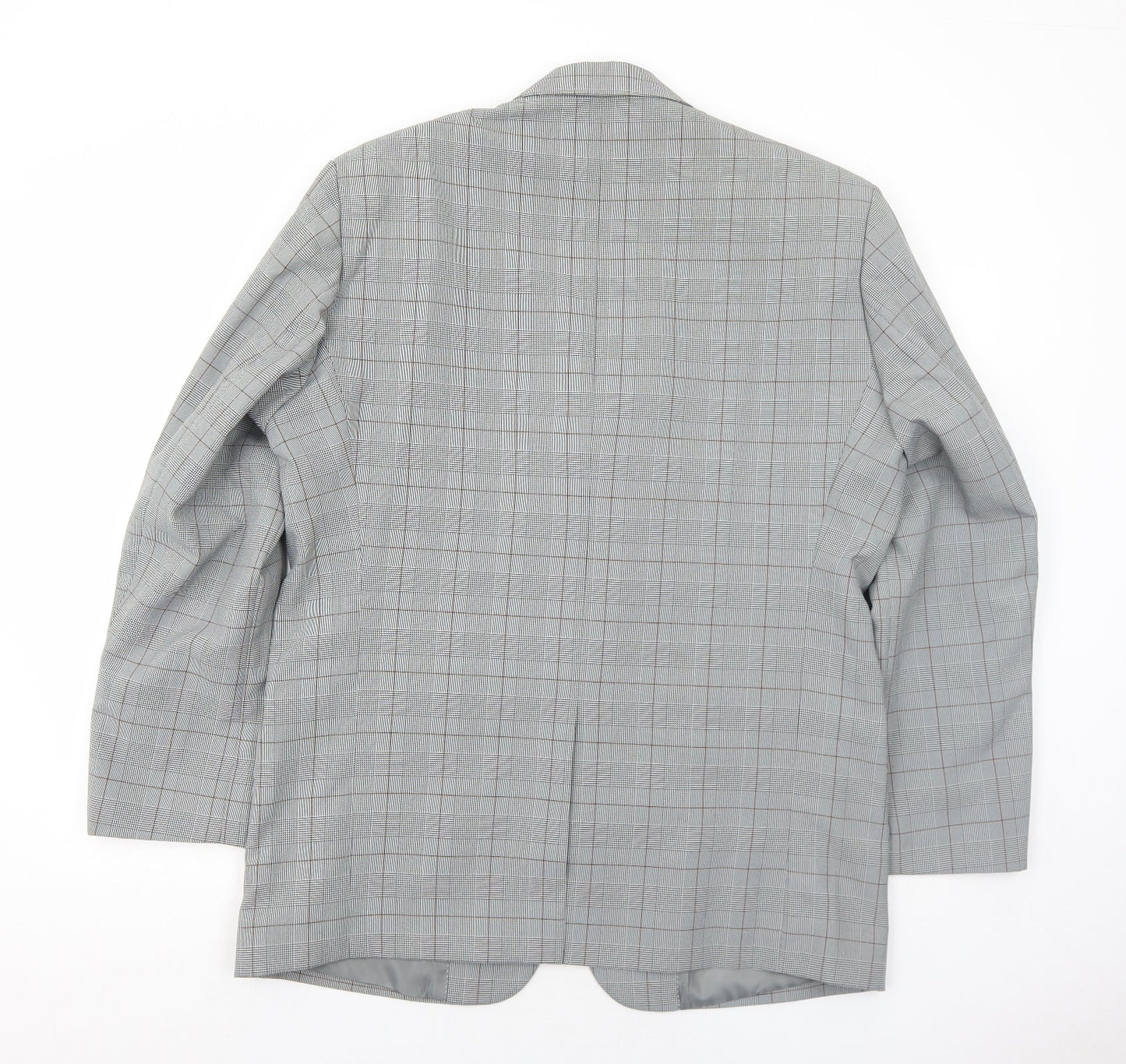 Damimac Mens Grey Geometric Polyester Jacket Suit Jacket Size 42 Regular