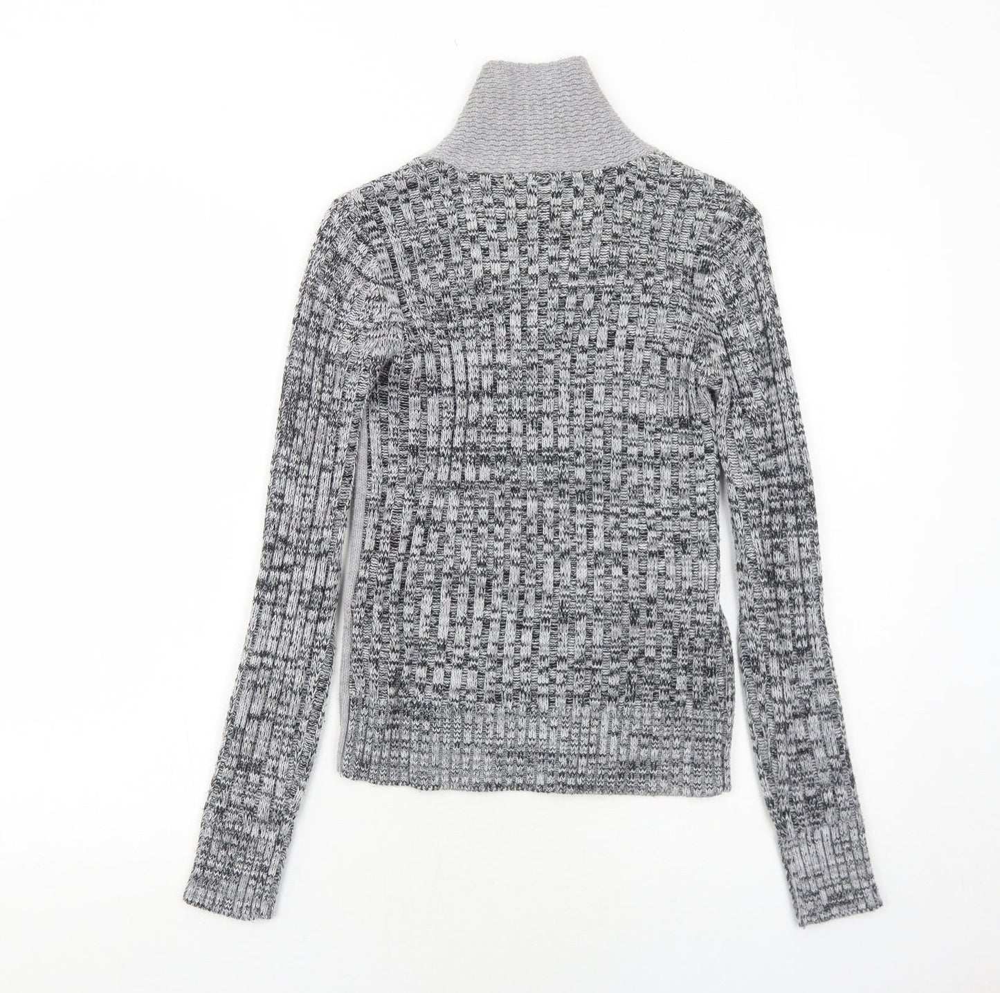Rainbow Womens Grey High Neck Acrylic Pullover Jumper Size 8