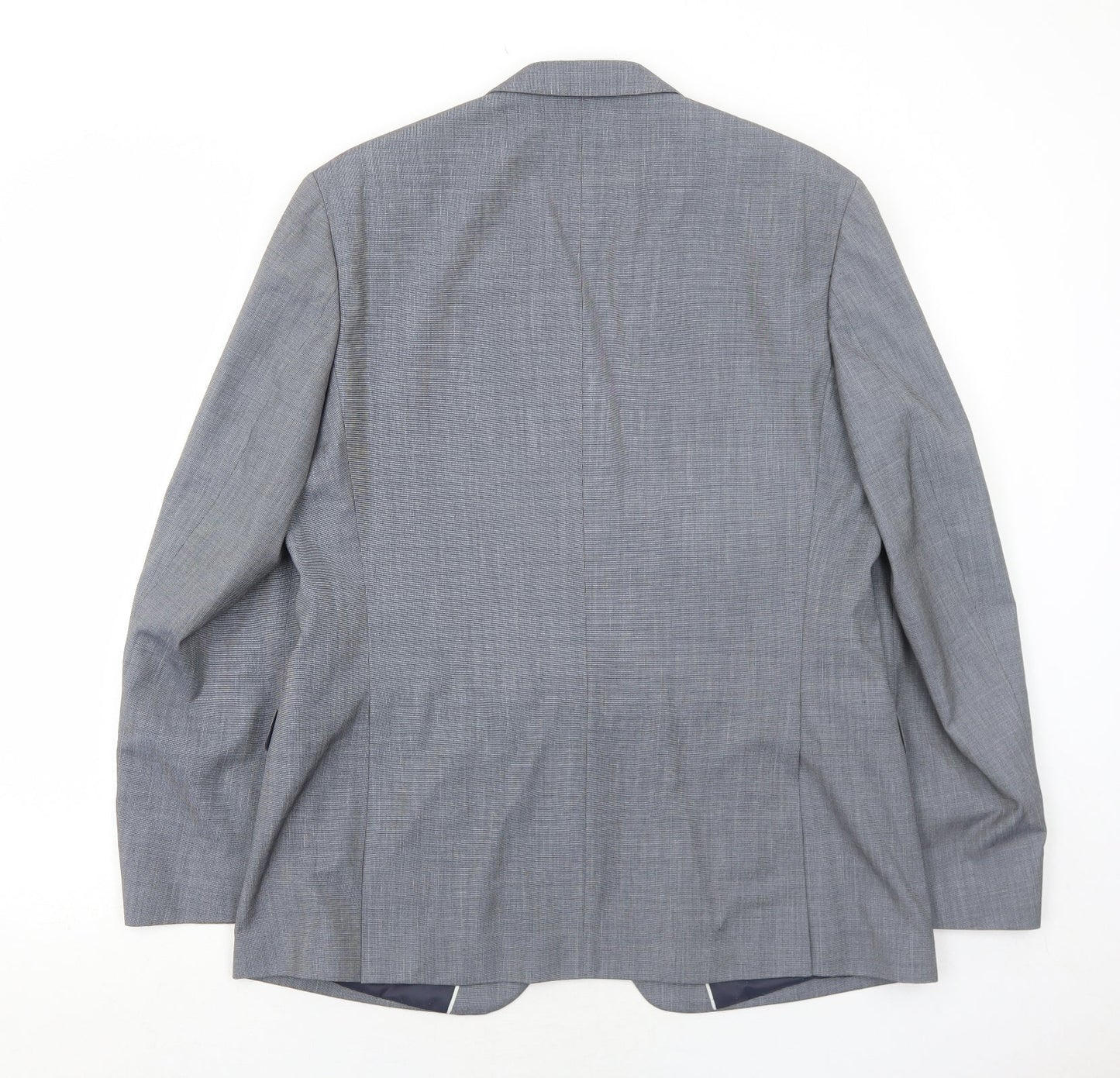 Burton Mens Grey Geometric Polyester Jacket Suit Jacket Size 40 Regular