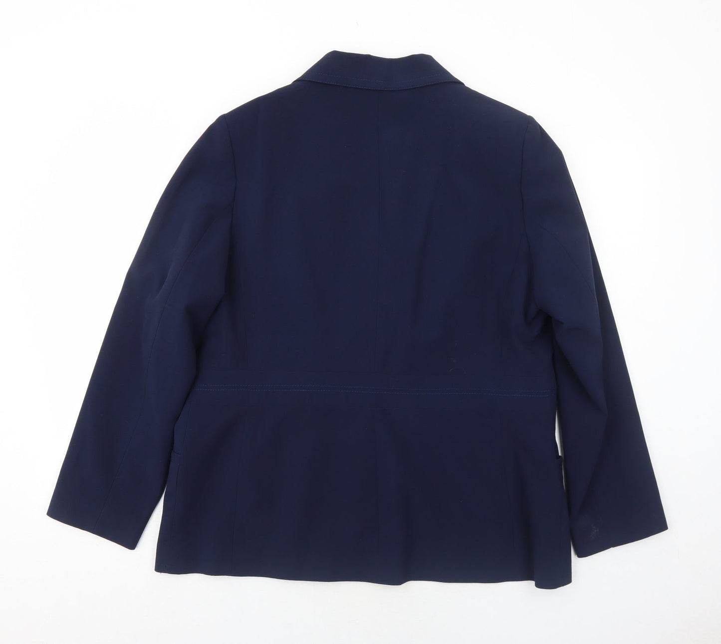 Agenda Womens Blue Polyester Jacket Suit Jacket Size 18