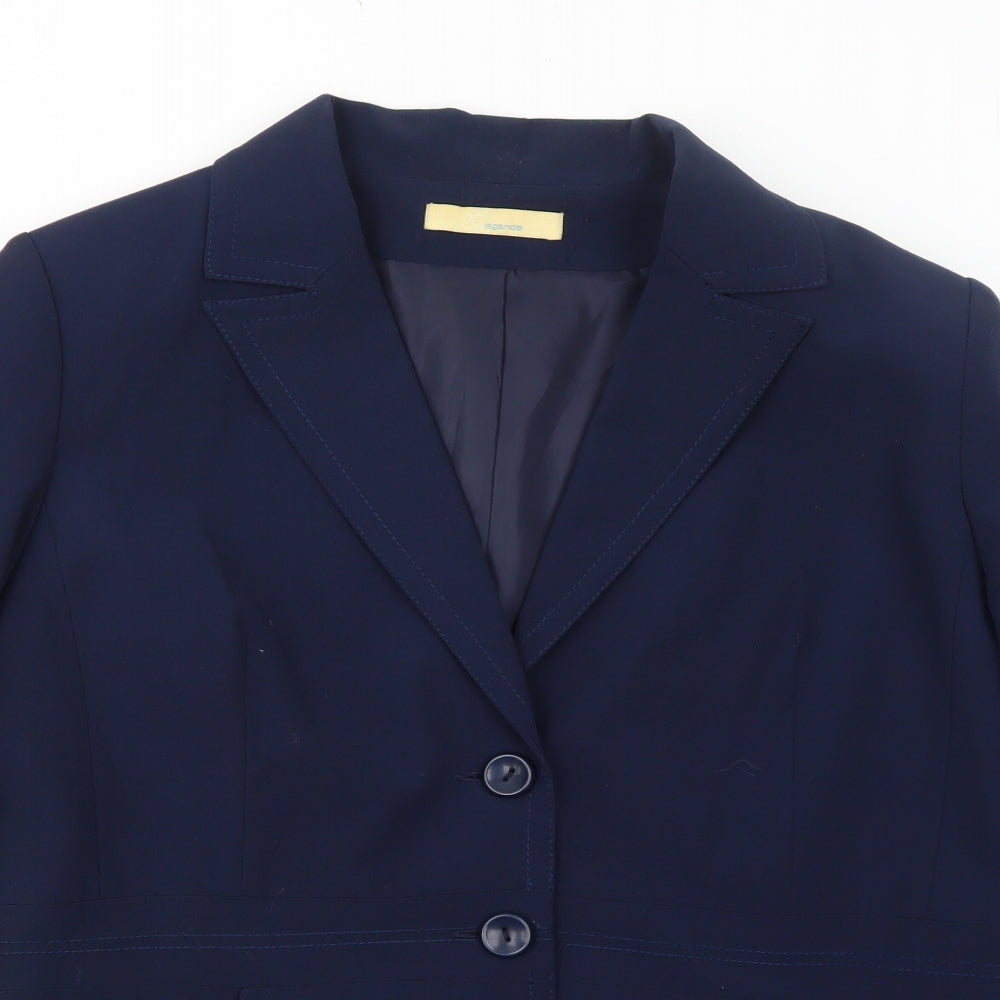 Agenda Womens Blue Polyester Jacket Suit Jacket Size 18